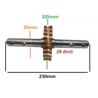 Pinion din bronz cu ax pentru motosapa / motocultor Szentkiraly 1:28